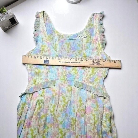 Kimchi Blue Watercolor Pastel Pleated Mini Dress – Size M – Dreamy Cottagecore - Picture 9 of 13